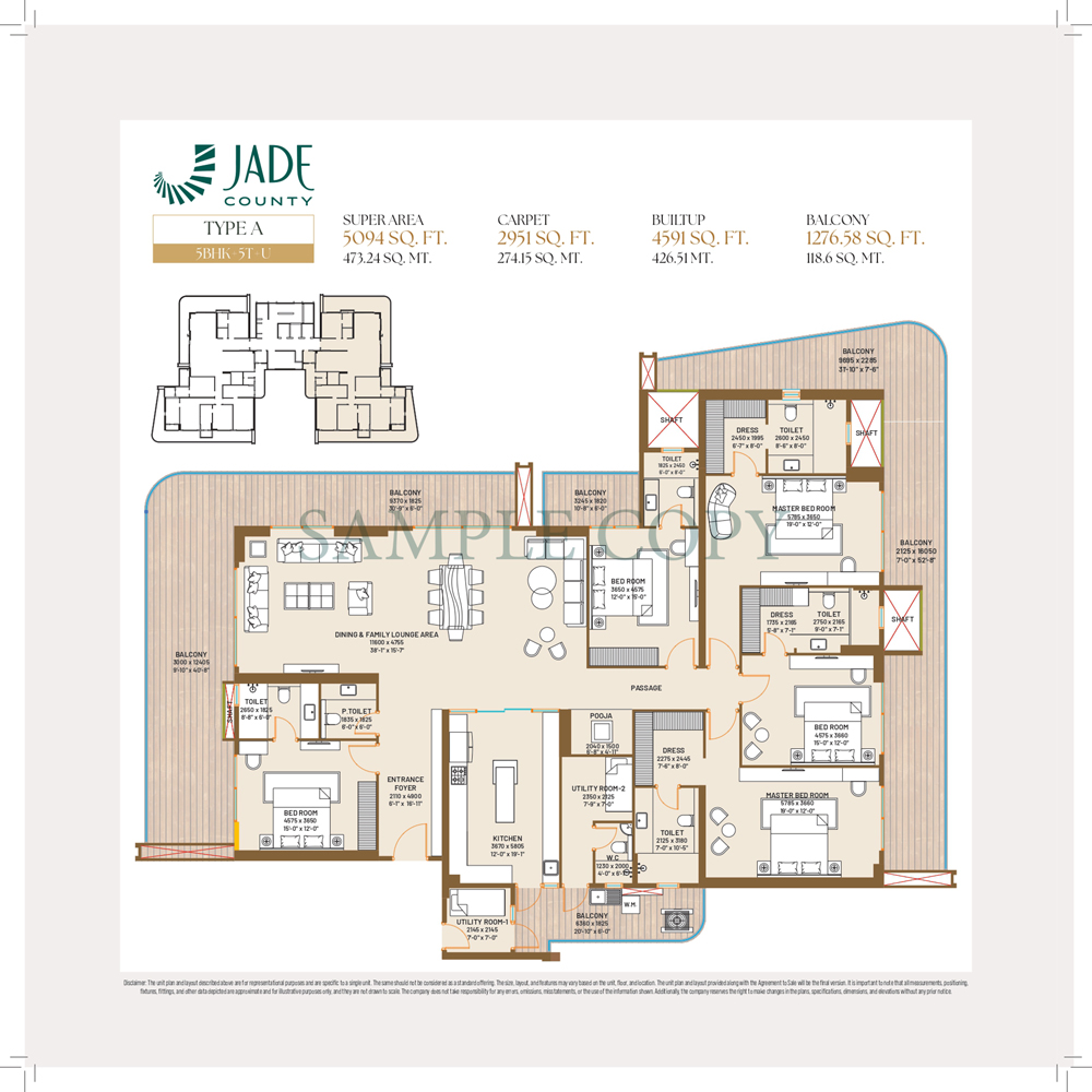 >Jade County Wave City 5BHK Layout