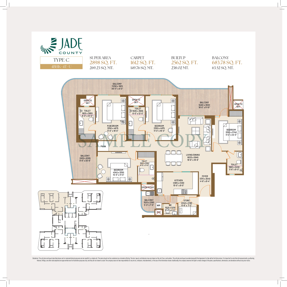 >Jade County Wave City 4BHK Layout